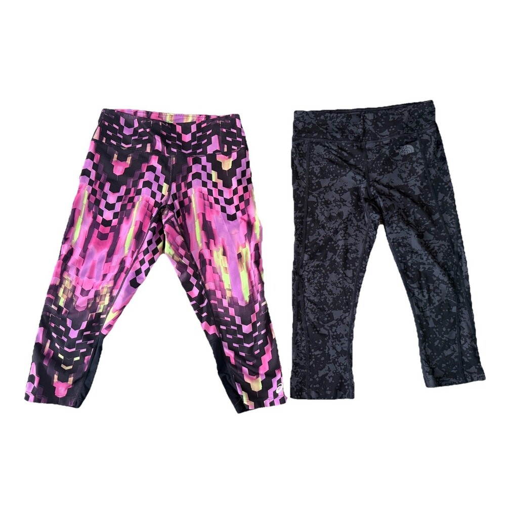 Lot Of 2 Women’s Biker Shorts Under Knee Length. Asics & The North Face Women S